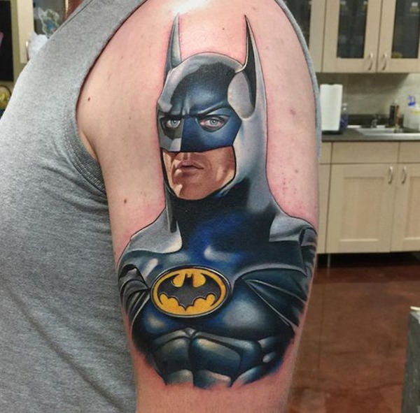 Blue-Eyed Batman Realistic Portrait Batman Tattoos Tattoo Design