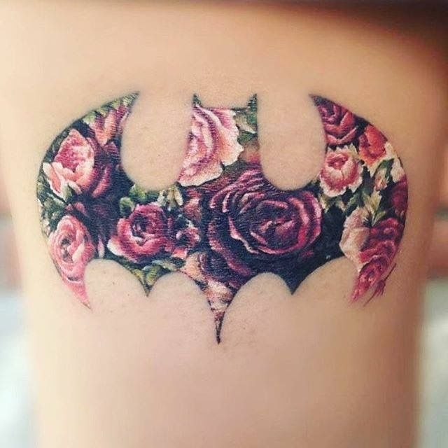 DelicateFlower TattooFilled Logo Design Batman Tattoo Tattoo Design