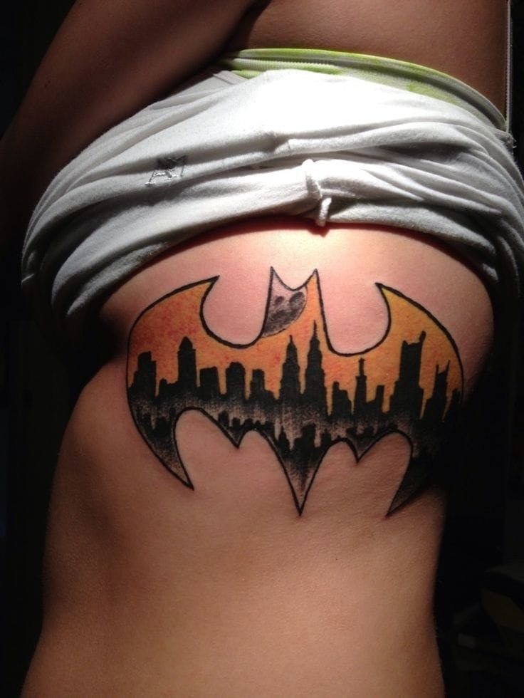 Gotham City Skyline at Night Batman Tattoo Design Tattoo Design