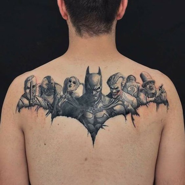 Hero and Villains Within the Batman Logo Batman Tattoos Tattoo Design