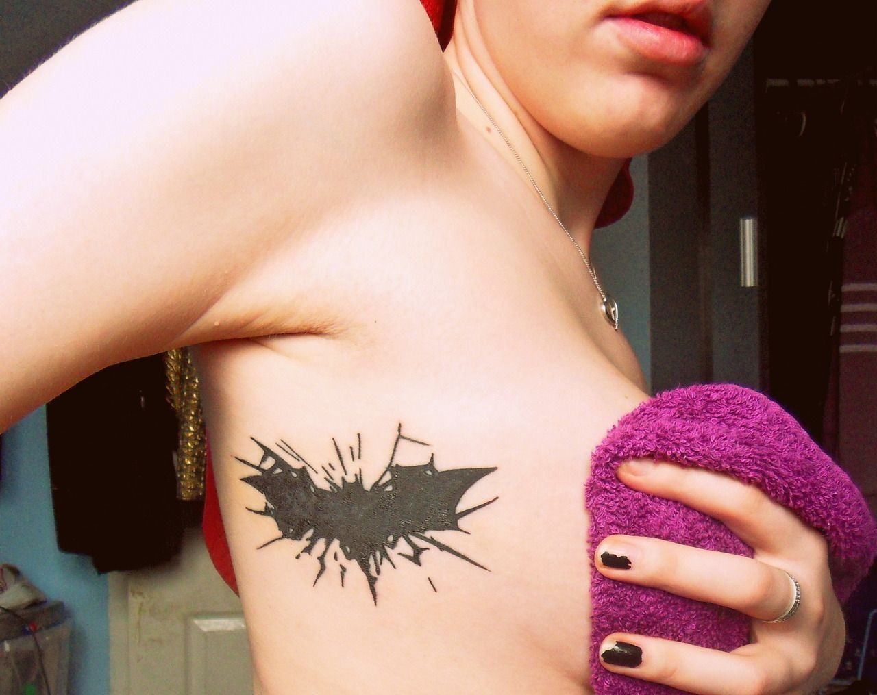 Hidden Shattered Glass Bat Logo Batman Tattoo Ideas Tattoo Design