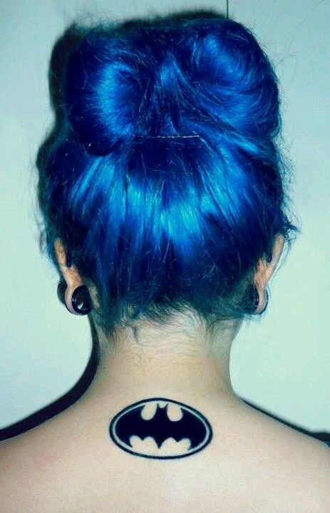 Simple Black Batman Logo on Neck Batman Tattoo Design Tattoo Design