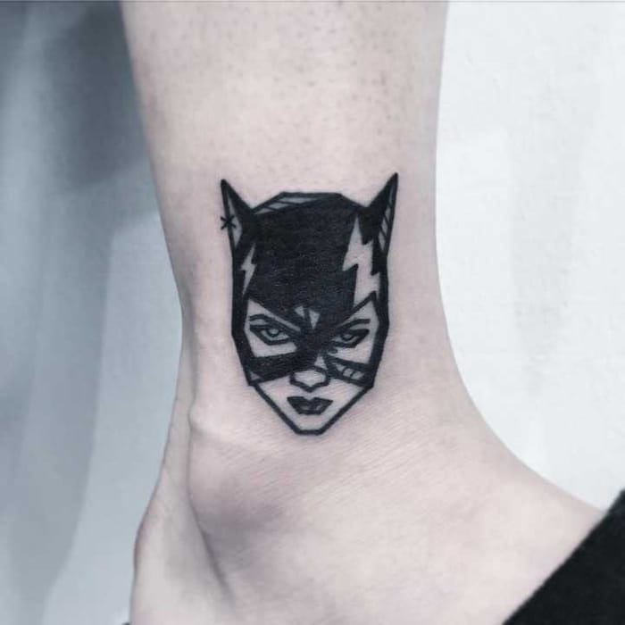 Small and Simple Catwoman Emblem Batman Tattoo Ideas Tattoo Design