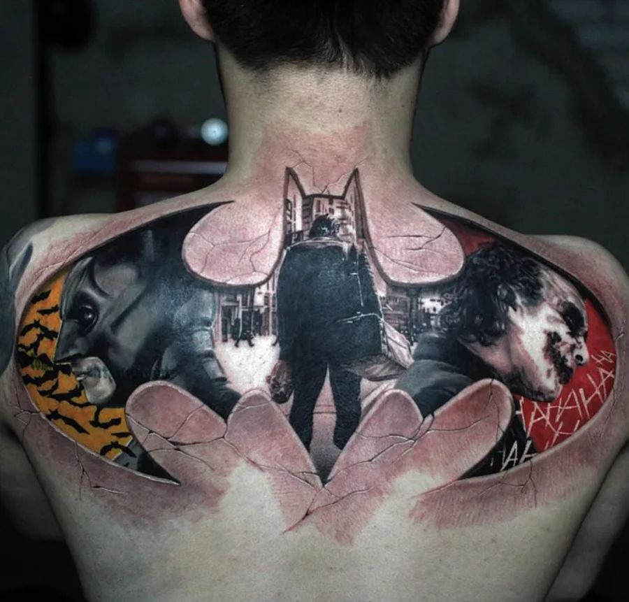 The Dark Knight Double Sided Logo Batman Tattoos Tattoo Design