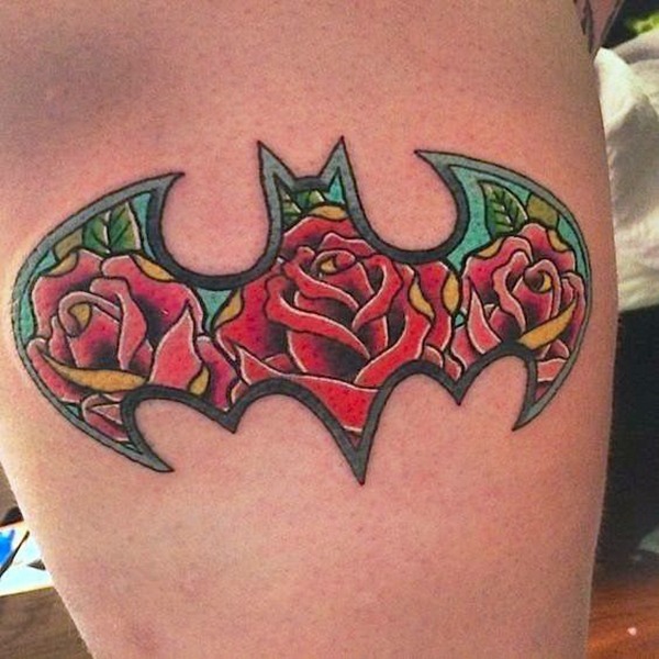 Three Roses Batman Logo Tattoo Batman Tattoo Design Tattoo Design