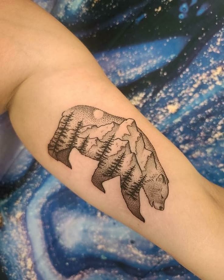 Human in Bear Costume Tattoo Design