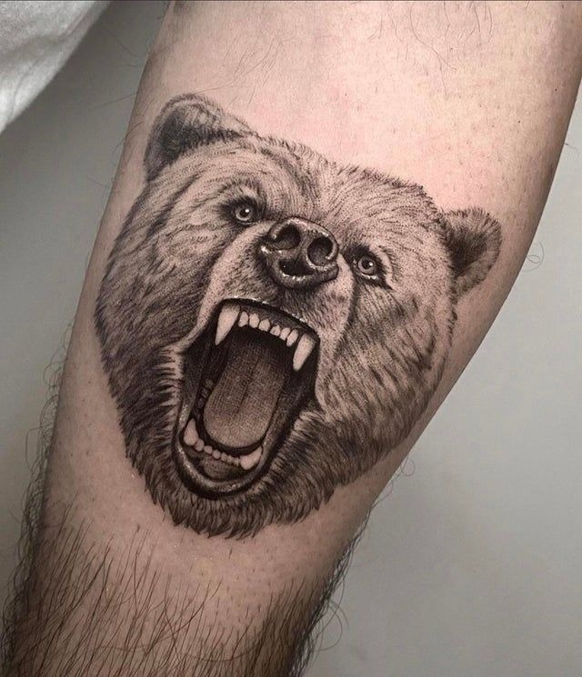 Monochrome Intensity in High Detail Tattoo Design