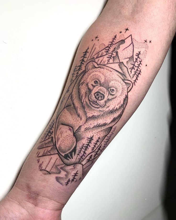 Nature Meets Linework Tattoo Design