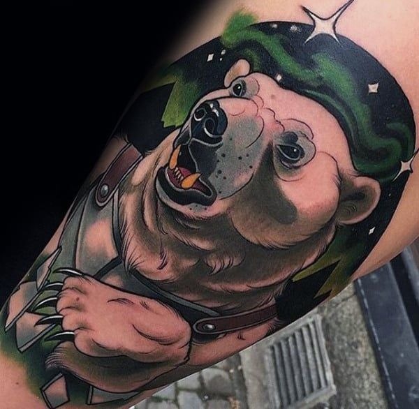 Photorealistic Bicep Strength Tattoo Design