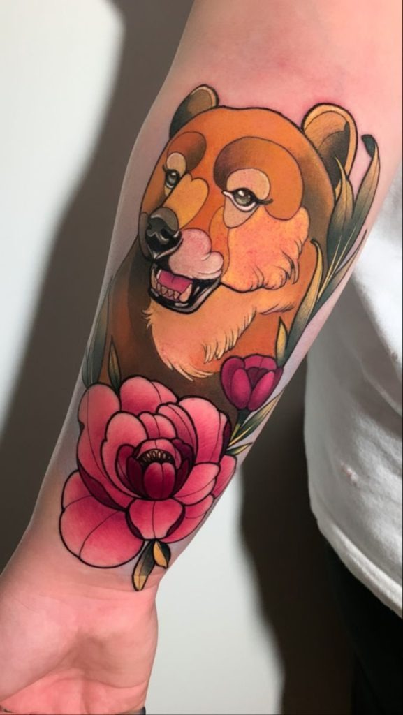 Sacred Geometry Bear Head Tattoo Design