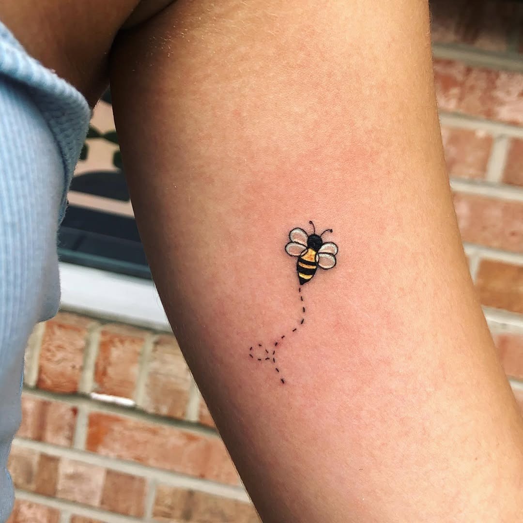 Charming Minimalist Bee Tattoo Piece Tattoo Design