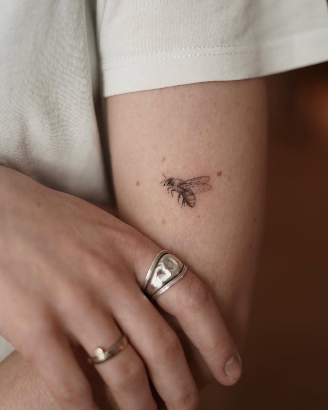 Realistic Minimalist Bee Tattoo Design Tattoo Design