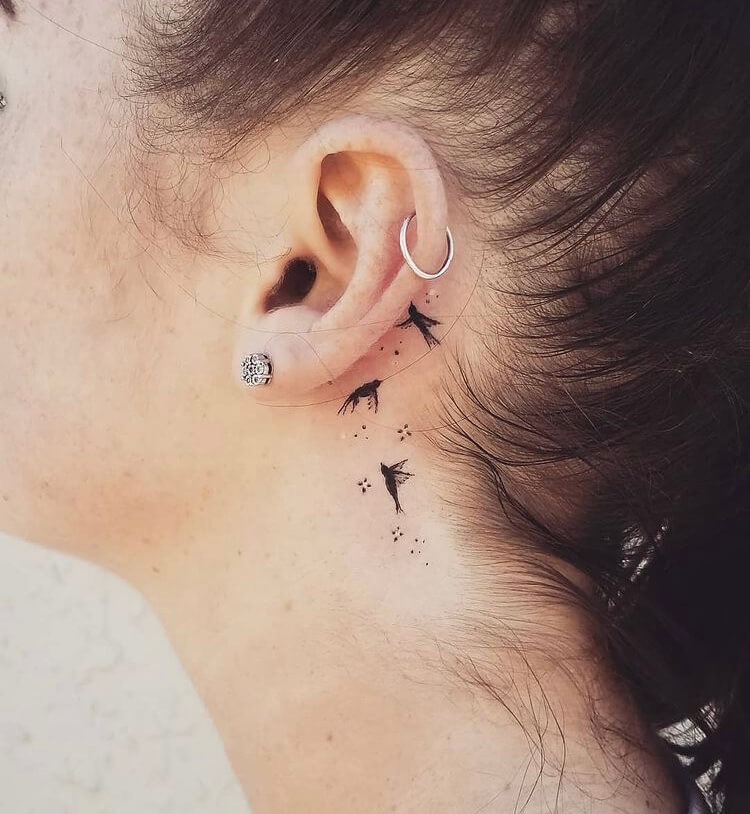 Dandelion and Birds Tattoo Tattoo Design