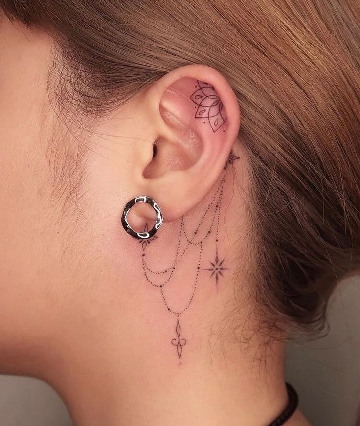 Ornate Chain and Star Tattoo Tattoo Design