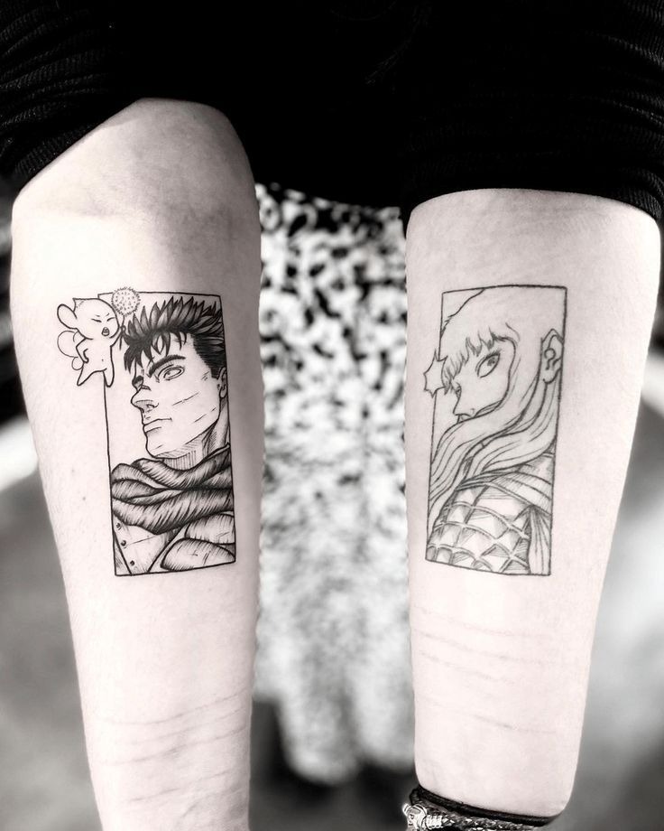Dual Forearm Tattoos of Guts and Griffith Tattoo Design