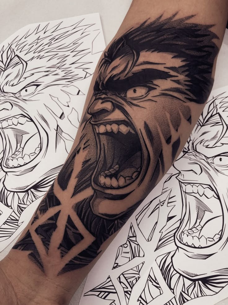 Intense Guts Rage Forearm Tattoo Tattoo Design