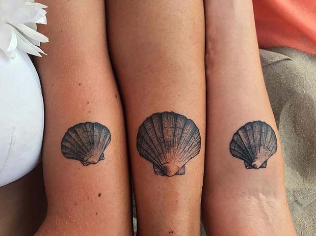 Collecting Shells Friendship Trio Tattoos for Best Friends Tattoo Design