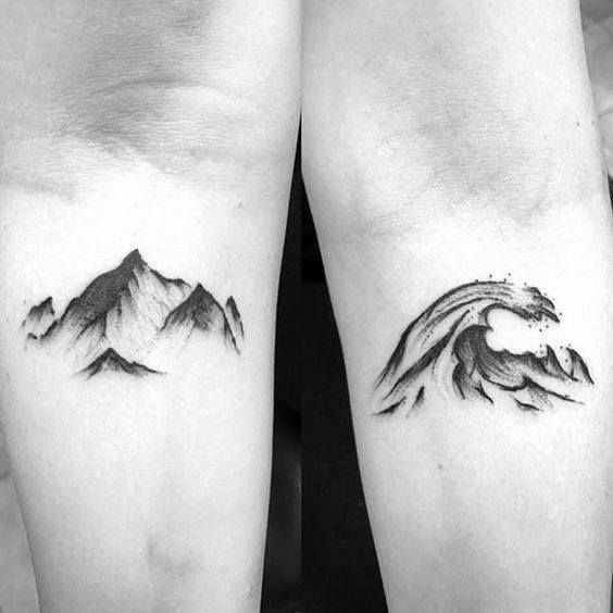 Earth and Water Elemental Best Friend Tattoos Tattoo Design