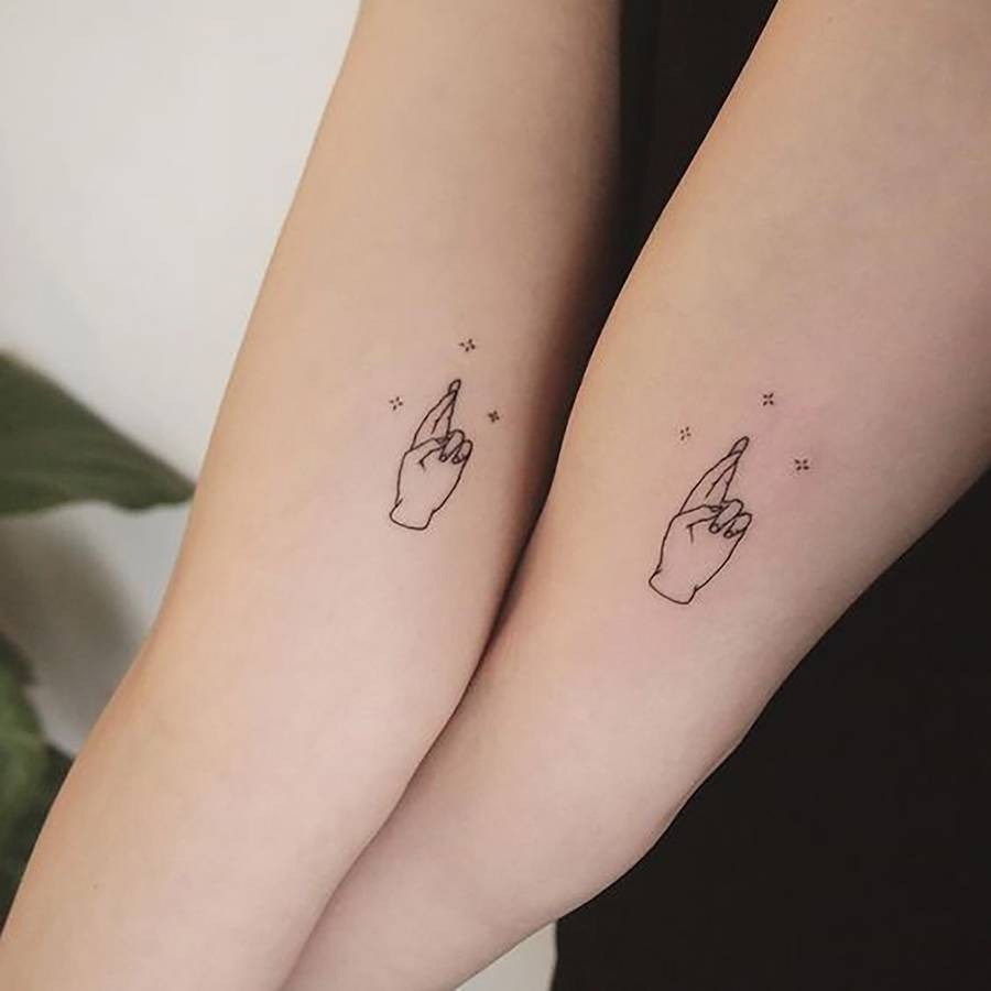 Fingers Crossed for Good Luck Tattoo Design