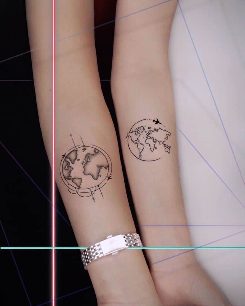 I’d Cross the World for You Friendship Tattoos Tattoo Design