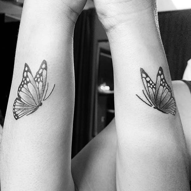 Matching Tattoo Design: Double Monarch Butterfly Wrist Tattoos Tattoo Design