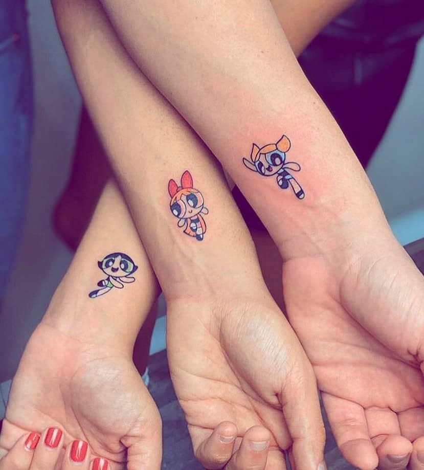 The Powerpuff Girls Forearm Tattoos for Best Friends Tattoo Design