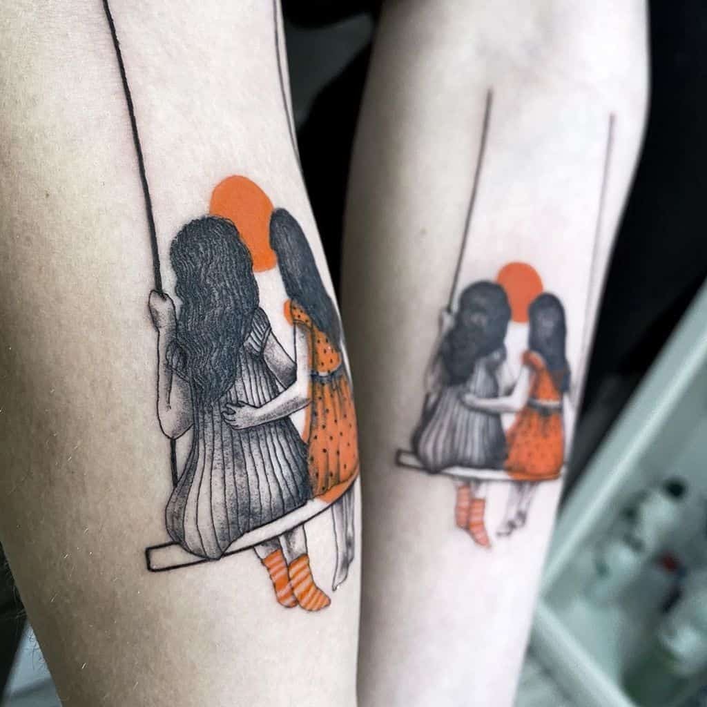 We’ll Swing Off into the Sunset Tattoo for Best Friends Tattoo Design