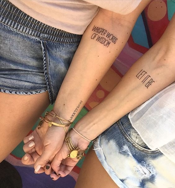 Whisper Words of Wisdom Lyrics Tattoo for Best Friends Tattoo Design