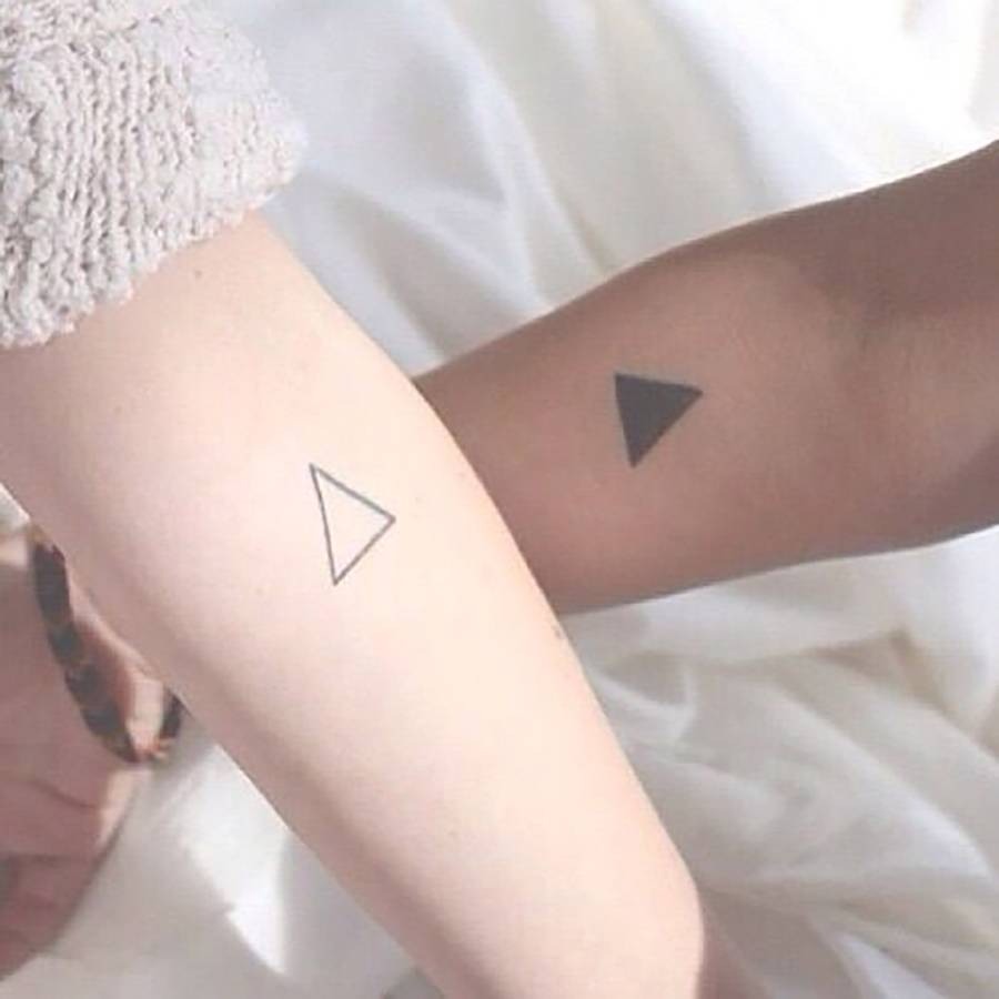 Yin and Yang Triangle Tats for Best Friends Tattoo Design