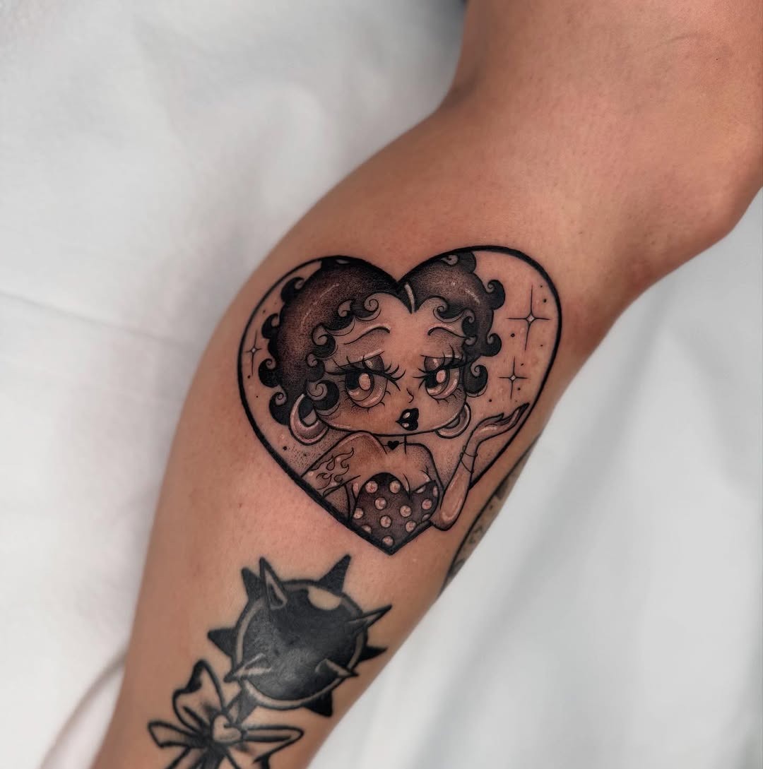 Charming Betty Boop Heart Tattoo Design Tattoo Design