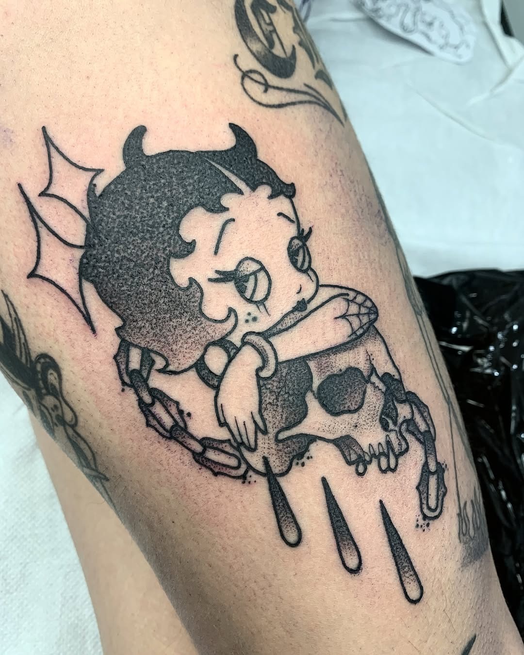 Charming Betty Boop Skull Tattoo Design Tattoo Design