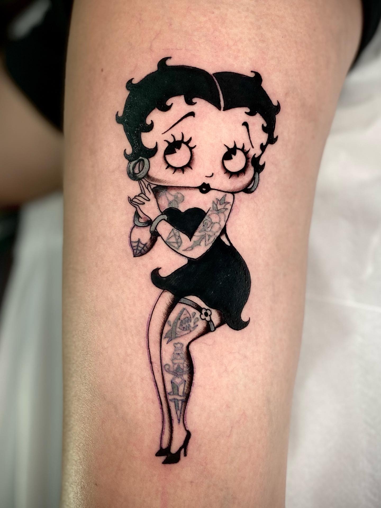 Charming Betty Boop Tattoo with Personal Flair Tattoo Design