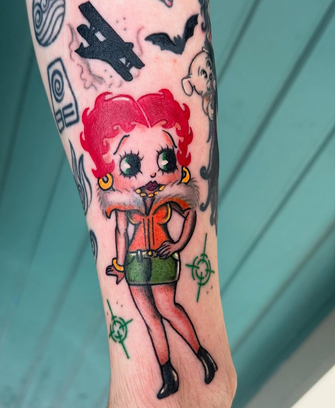 Charming Betty Boop Tattoo with Retro Flare Tattoo Design