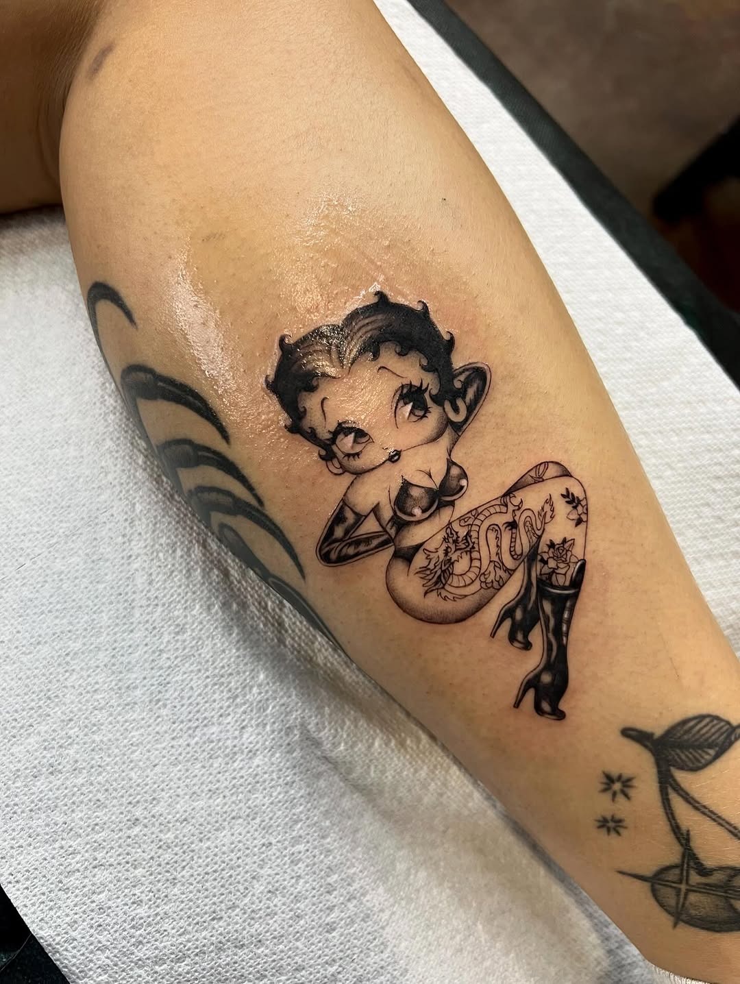 Charming Betty Boop Tattoo with Vintage Vibes Tattoo Design