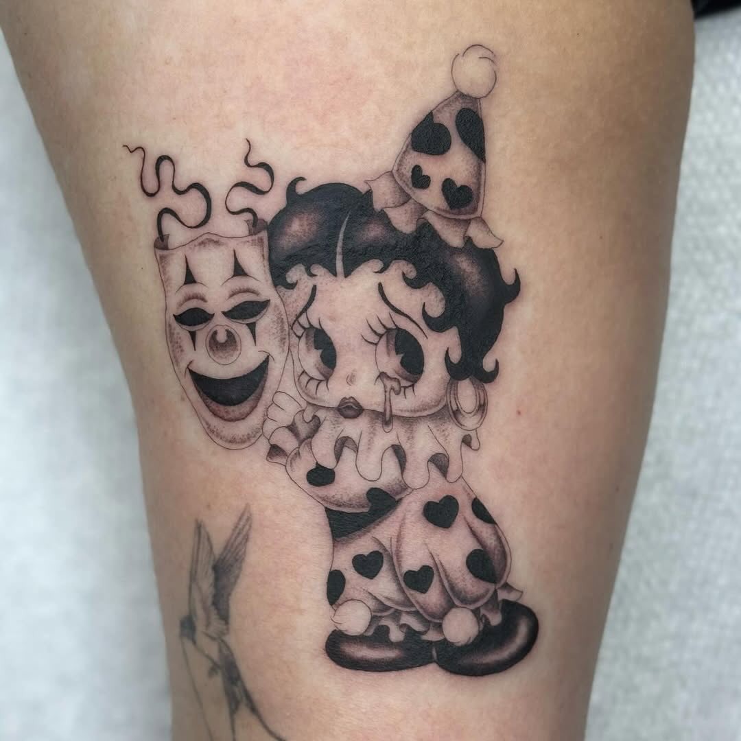 Playful Betty Boop Clown Tattoo Design Tattoo Design