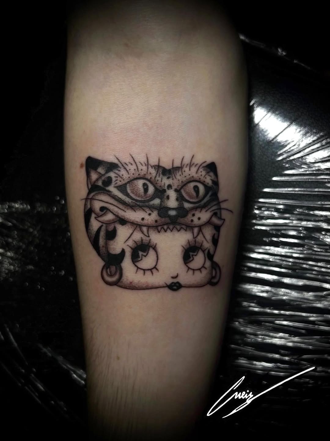 Unique Betty Boop Cat-Inspired Tattoo Design Tattoo Design