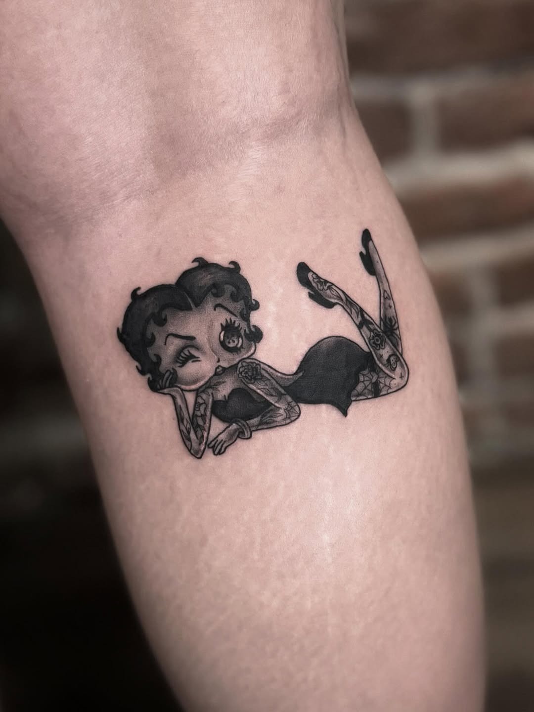 Vintage Betty Boop Tattoo with Modern Twist Tattoo Design