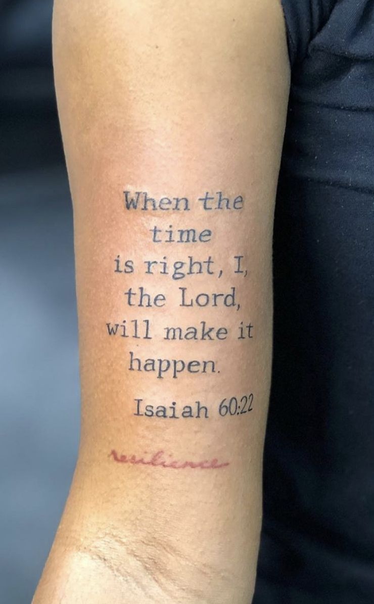 Isaiah 60:22 Minimalist Tattoo, a tattoo design rendered in clean detailed linework.