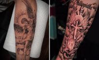 Biblical Tattoo Ideas With Striking Visual Contrast