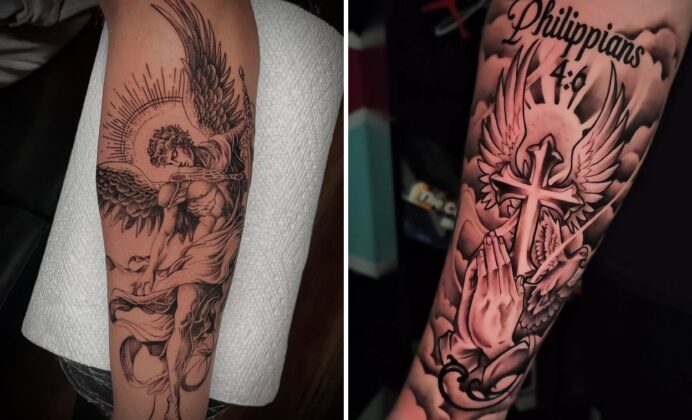 Biblical Tattoo Ideas With Striking Visual Contrast