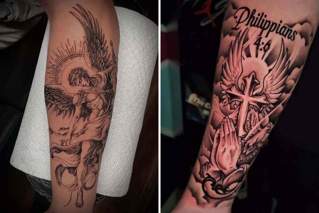 Biblical Tattoo Ideas With Striking Visual Contrast Featured Lookbook Collage
