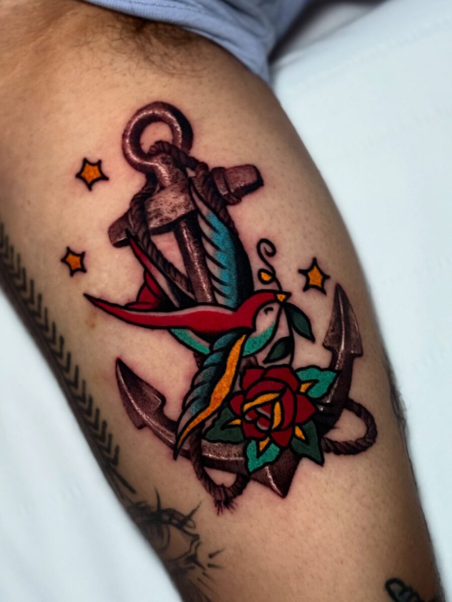Elegant floral tattoo design on bicep Tattoo Design