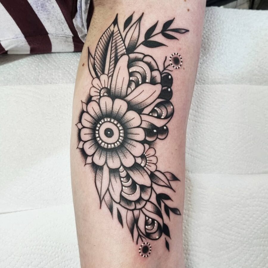 Intricate design of sun and wings tattoo Tattoo Design