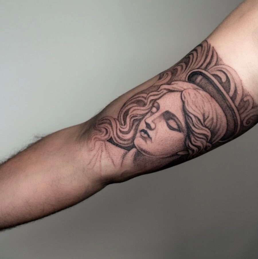 Mountain adventure tattoo with minimalistic style Tattoo Design