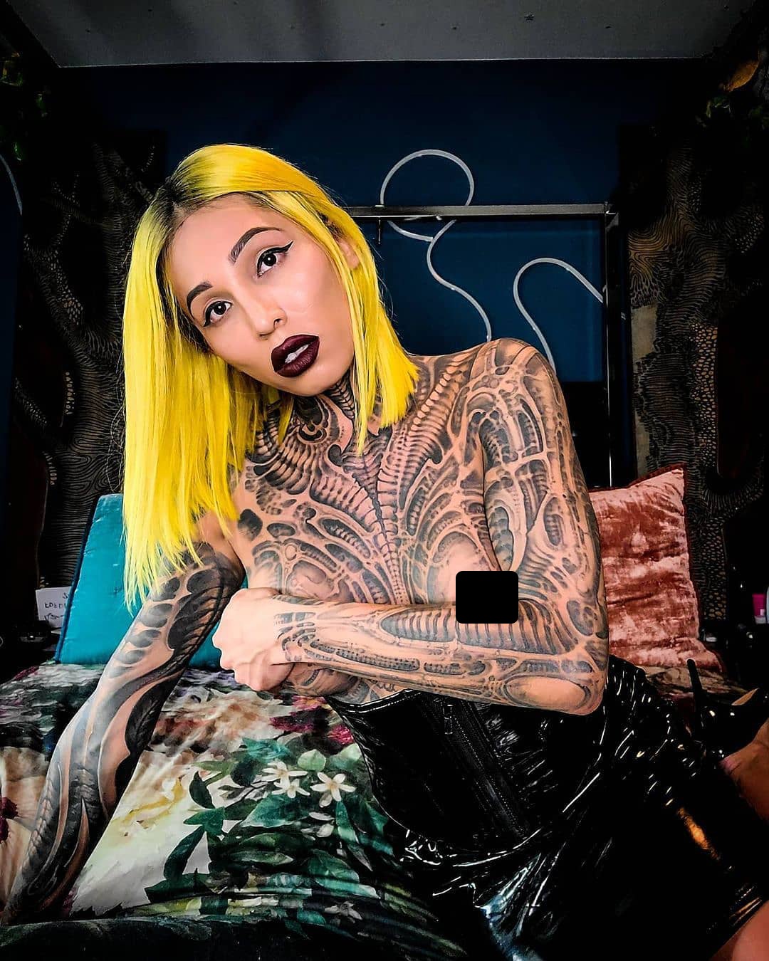 Full Chest and Arms Woman’s Biomechanical Tattoo Tattoo Design