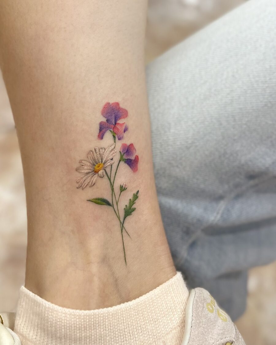 The design centers on elegant floral capturing nature's imagery that reads clearly at a glance.