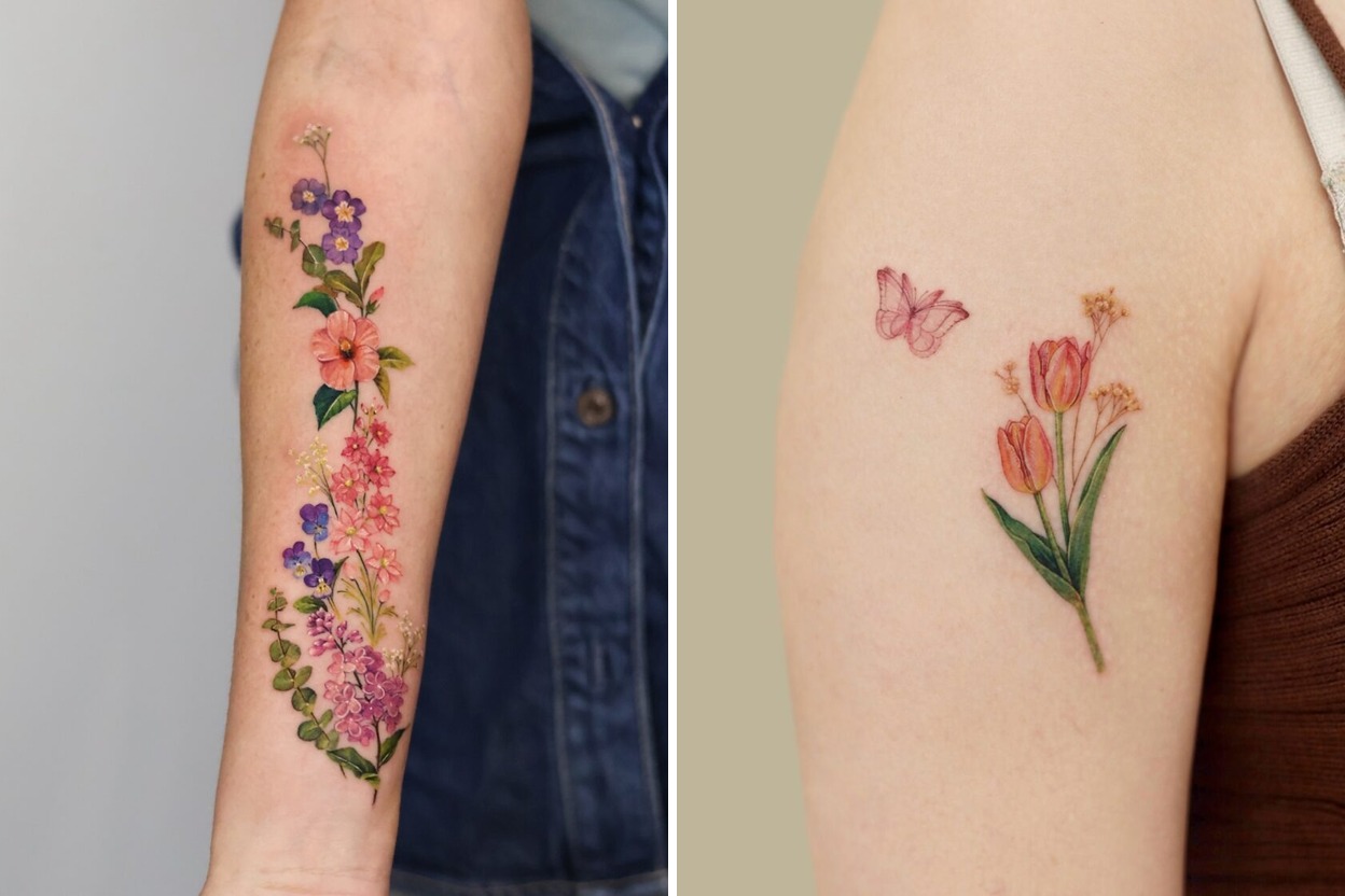 100+ Birth Flower Tattoo Ideas With Inspiring Artistic Placement Featured Lookbook Collage