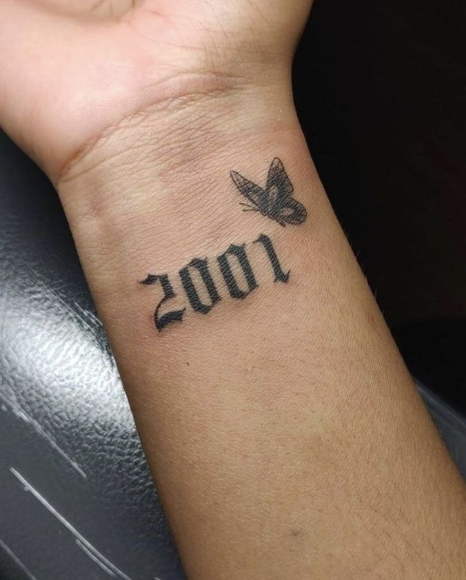 Soft Butterfly 2001 Wrist Design Tattoo Design