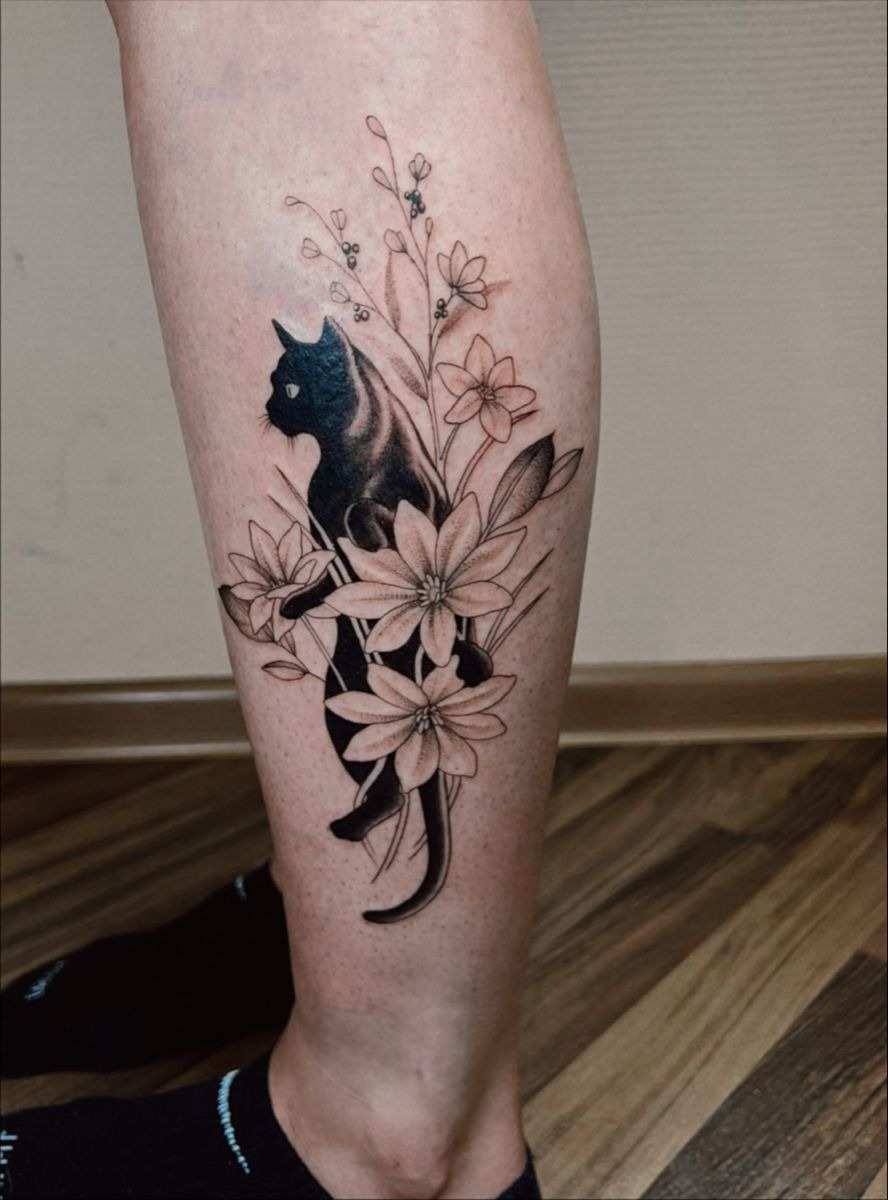 Fluffy Familiar with Crescent Tattoo Design