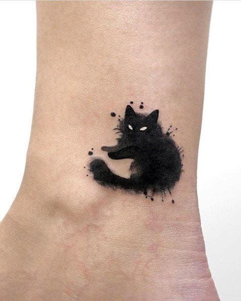 Peeking Cat Eyes Tattoo Design